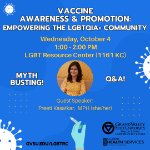 Vaccine Awareness & Promotion: Empowering the LGBTQIA Community on October 4, 2023